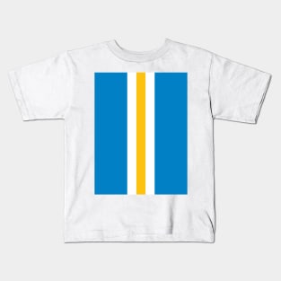 Retro American Football Stripes LA Blue, White, Yellow Kids T-Shirt